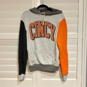 Where I’m From Cincy Hooded Sweatshirt Grey Black Orange Size Medium